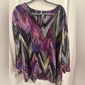 Cato Plus Size 18/20 Multicolor Vibrant Print Top